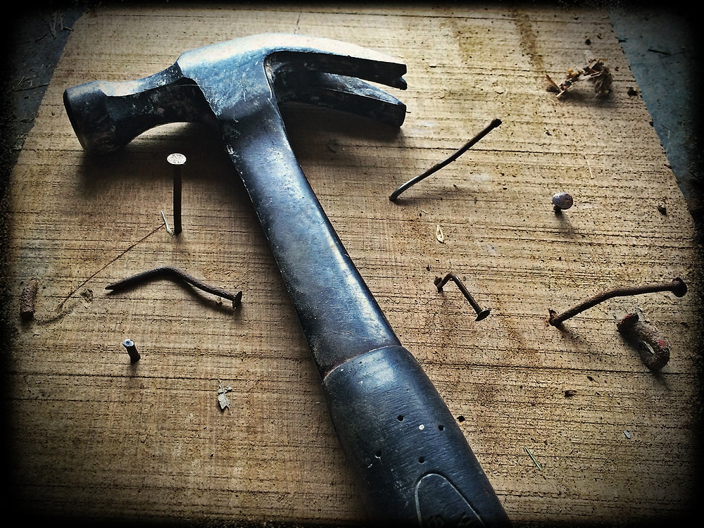 Hammer in a bent nail